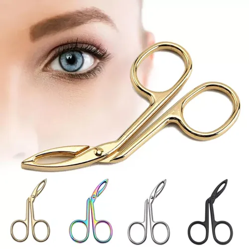 Eyebrow tweezers portable scissors shaped hair plucker hairgripping